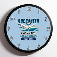 Thumbnail for Lake LA-4-200 Buccaneer - Cartoon + Name - Framed - Light Blue