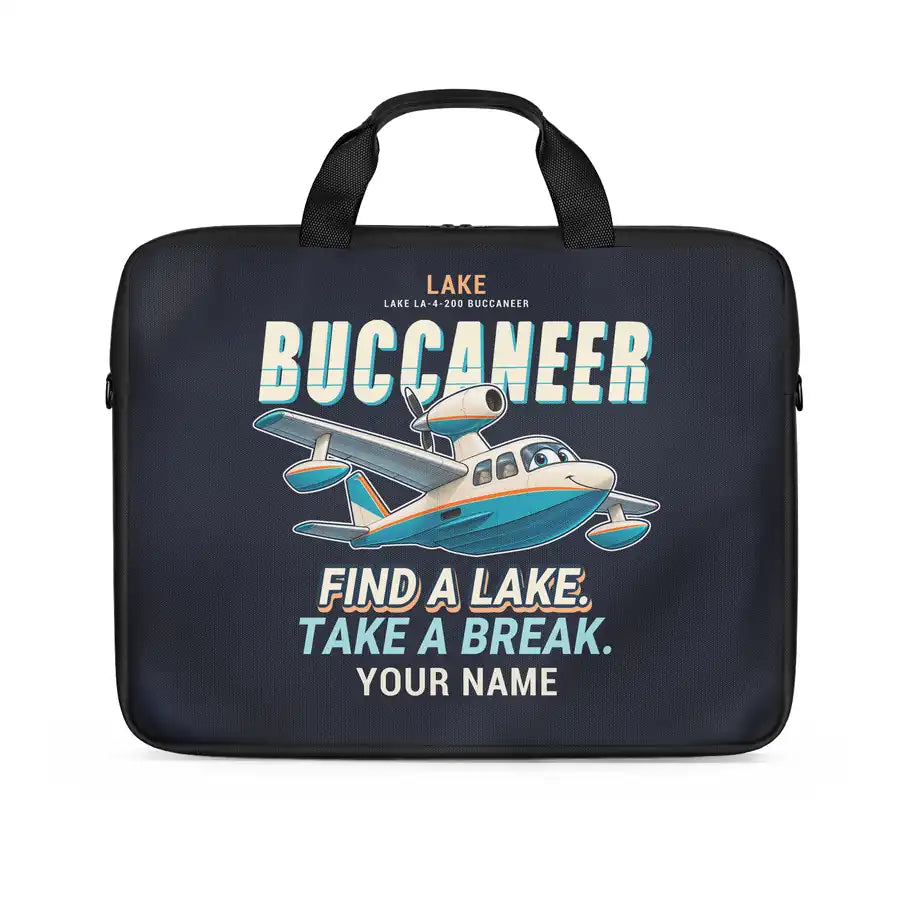 Lake LA-4-200 Buccaneer - Cartoon + Name - Laptop Bag