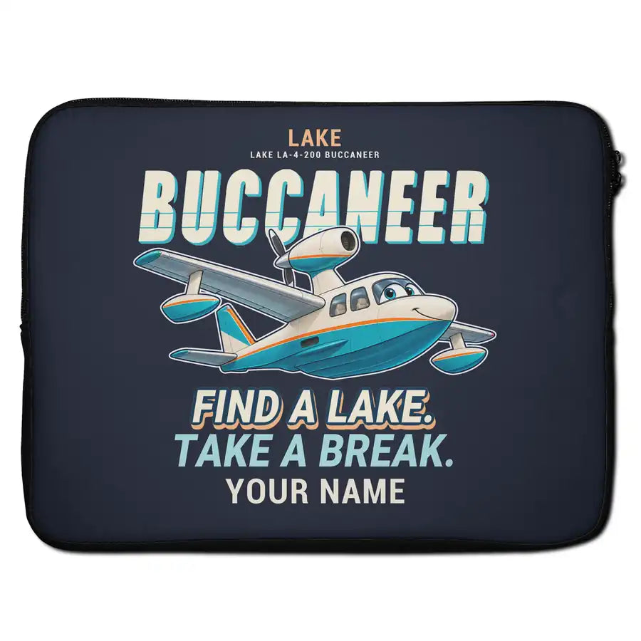 Lake LA-4-200 Buccaneer - Cartoon + Name - Laptop Sleeve