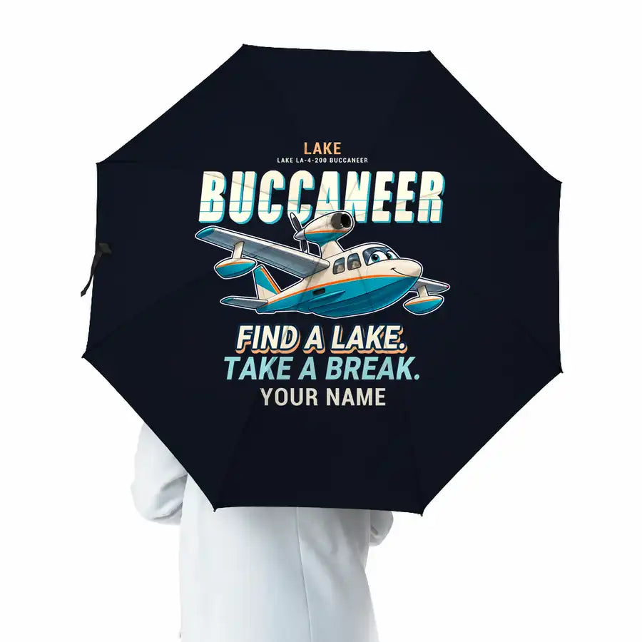 Lake LA-4-200 Buccaneer - Cartoon + Name - Umbrella