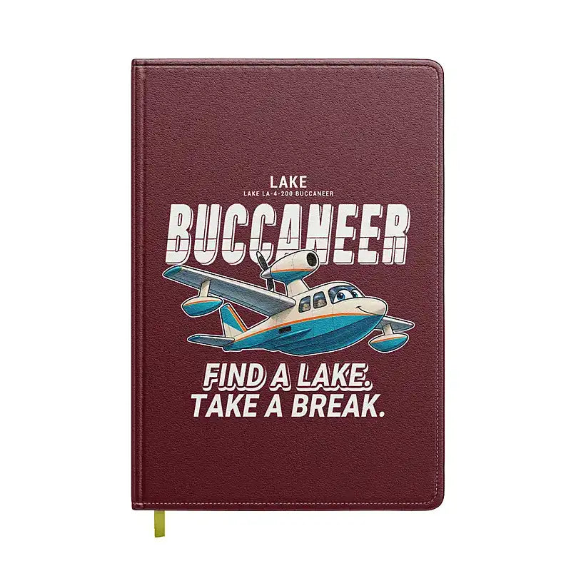 Lake LA-4-200 Buccaneer - Cartoon - Notebook - Dark Red