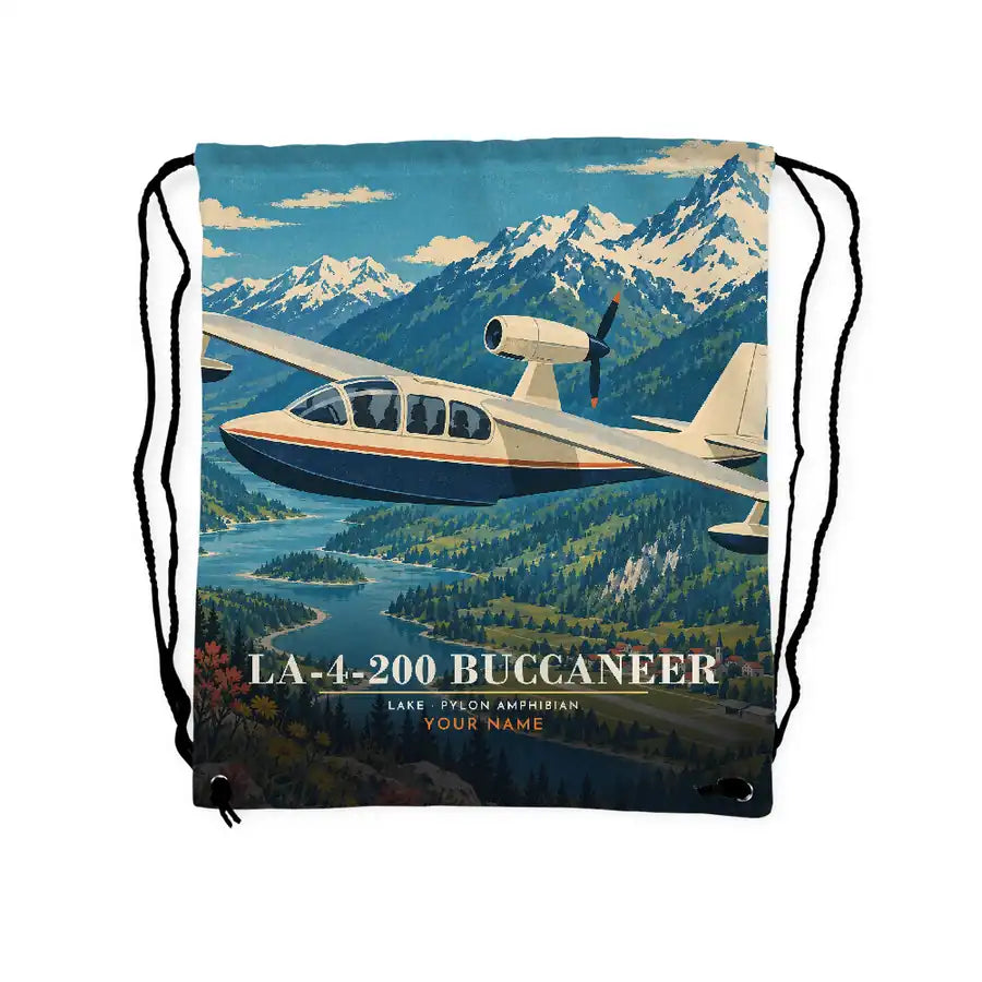 Lake LA-4-200 Buccaneer - Drawstring Bag - 3D Scene + Name