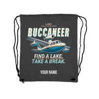 Thumbnail for Lake LA-4-200 Buccaneer - Drawstring Bag - Cartoon + Name - Gray