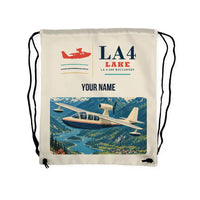 Thumbnail for Lake LA-4-200 Buccaneer - Drawstring Bag - Classic + Name - Beige