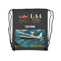 Thumbnail for Lake LA-4-200 Buccaneer - Drawstring Bag - Classic + Name - Gray