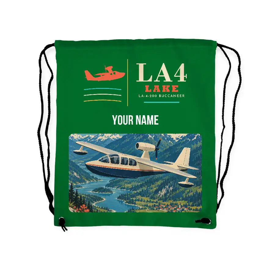 Lake LA-4-200 Buccaneer - Drawstring Bag - Classic + Name - Green