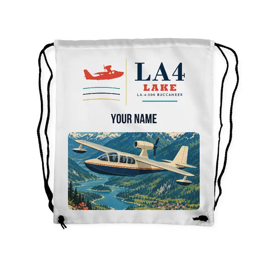 Lake LA-4-200 Buccaneer - Drawstring Bag - Classic + Name - White