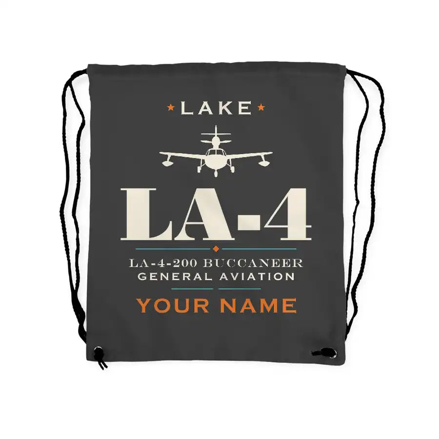 Lake LA-4-200 Buccaneer - Drawstring Bag - Heritage + Name - Gray