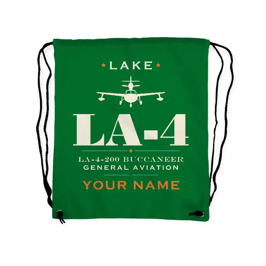 Lake LA-4-200 Buccaneer - Drawstring Bag - Heritage + Name - Green