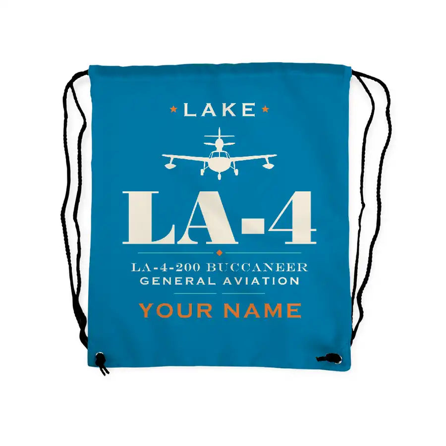 Lake LA-4-200 Buccaneer - Drawstring Bag - Heritage + Name - Light Blue
