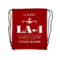 Thumbnail for Lake LA-4-200 Buccaneer - Drawstring Bag - Heritage + Name - Red