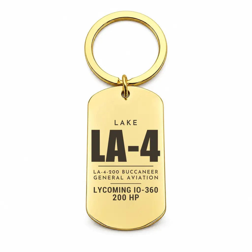 Lake LA-4-200 Buccaneer - Key Chain - Tag - Gold