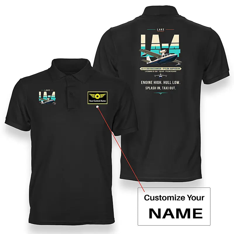 Lake LA-4-200 Buccaneer - Original - Double-Side Polo - Black + Name