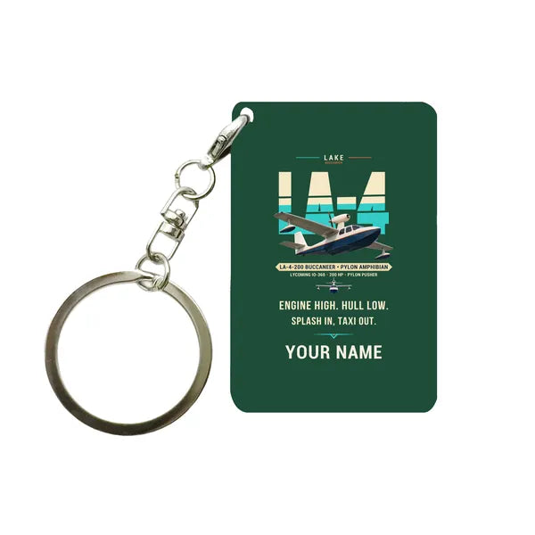 Lake LA-4-200 Buccaneer - Original + Name - Key Chain - Dark Green