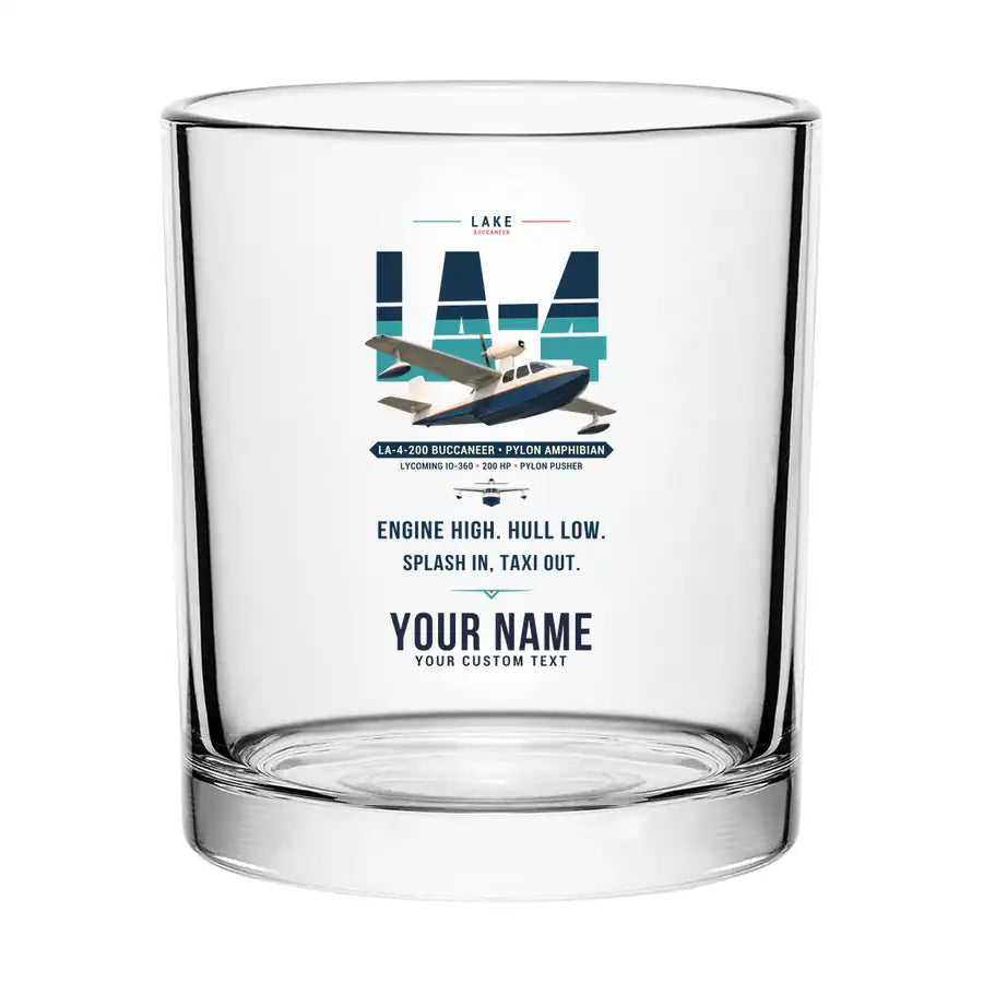 Lake LA-4-200 Buccaneer - Original + Name - Special Whiskey Glass