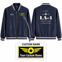 Thumbnail for Lake LA-4-200 Buccaneer Stylish Jackets - Baseball Collar - Heritage + Name - Navy Blue