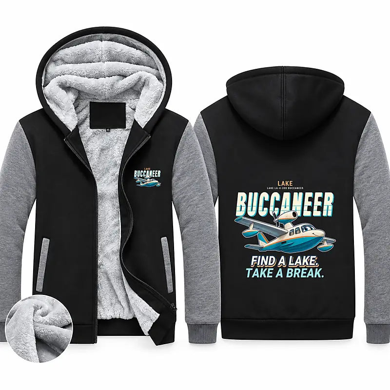 Lake LA-4-200 Buccaneer Zipped Sweatshirts - Cartoon - Black & Gray