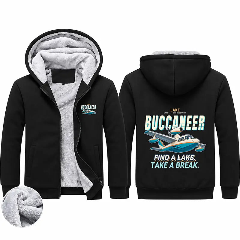 Lake LA-4-200 Buccaneer Zipped Sweatshirts - Cartoon - Black