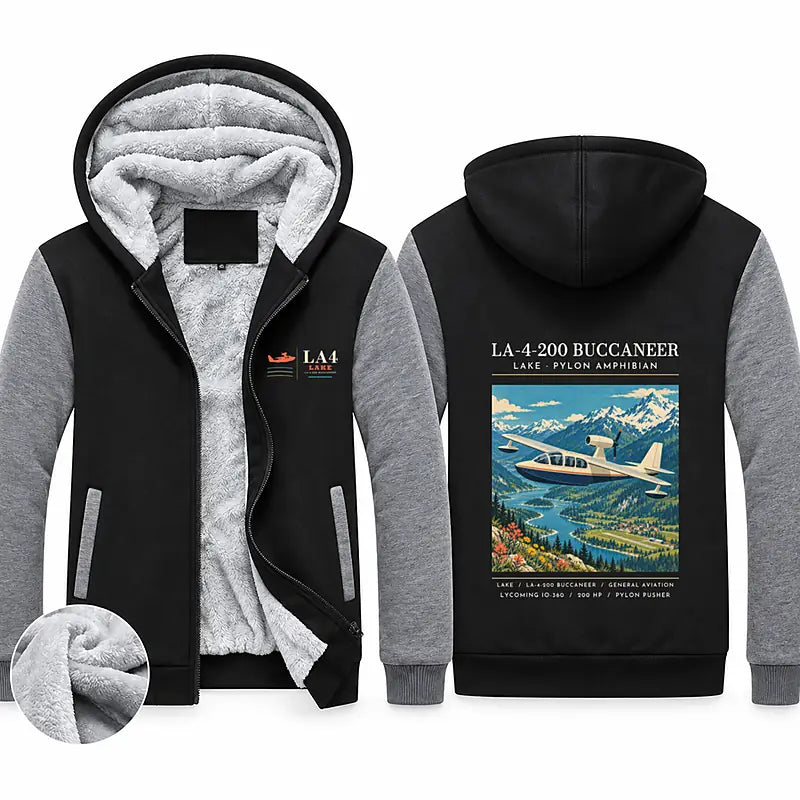 Lake LA-4-200 Buccaneer Zipped Sweatshirts - Poster - Black & Gray