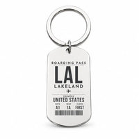 Thumbnail for Lakeland Linder International Airport LAL - Key Chain - Boarding Pass Style - Silver