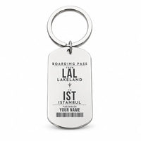 Thumbnail for Lakeland Linder International Airport LAL - Key Chain - Customizable Boarding Pass - Silver