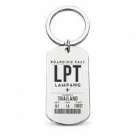 Thumbnail for Lampang Airport LPT - Key Chain - Boarding Pass Style - Silver
