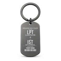 Thumbnail for Lampang Airport LPT - Key Chain - Customizable Boarding Pass - Black