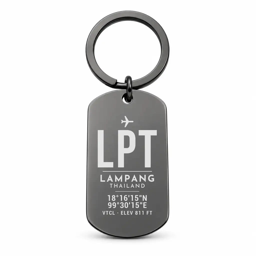 Lampang Airport LPT - Key Chain - Original Design - Black