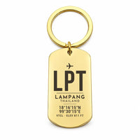 Thumbnail for Lampang Airport LPT - Key Chain - Original Design - Gold