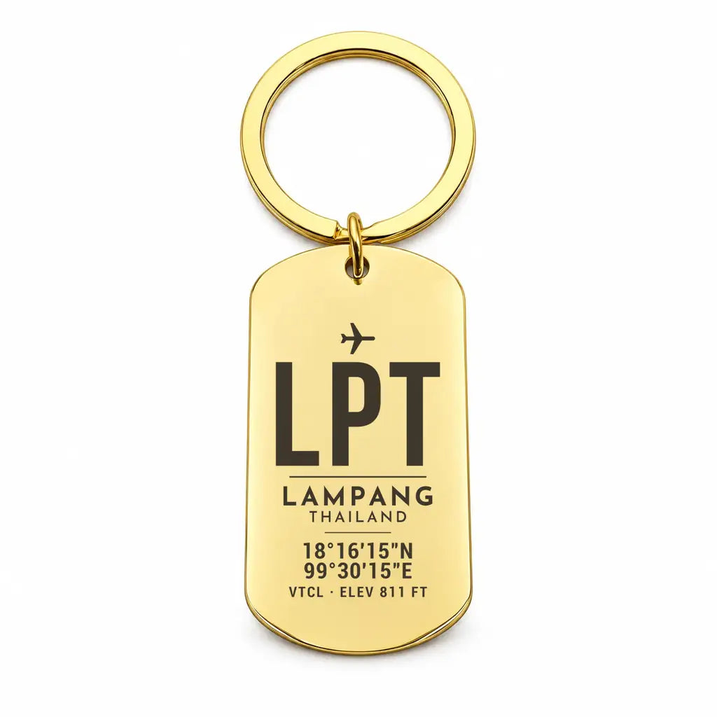 Lampang Airport LPT - Key Chain - Original Design - Gold