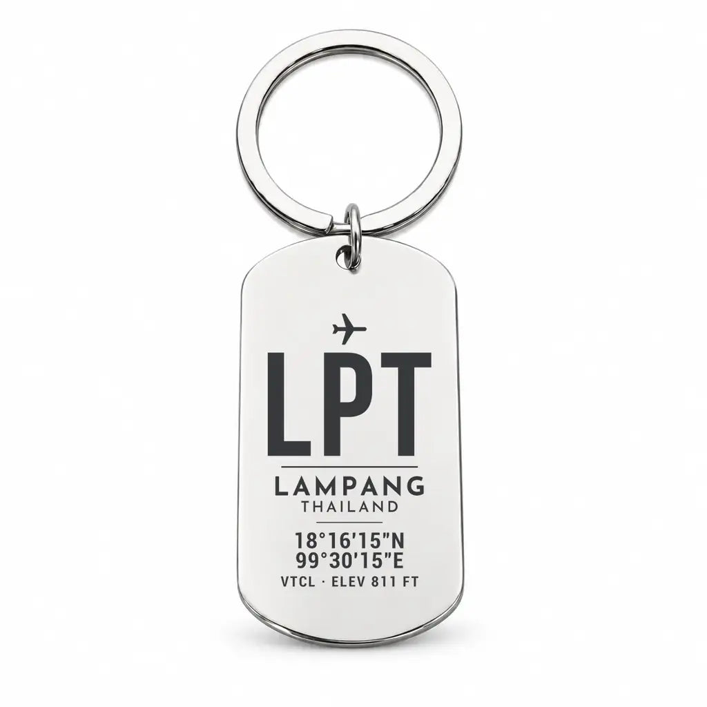 Lampang Airport LPT - Key Chain - Original Design - Silver