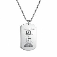 Thumbnail for Lampang Airport LPT - Necklace - Customizable Boarding Pass - Silver