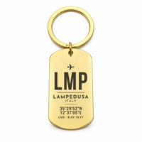 Thumbnail for Lampedusa Airport LMP - Key Chain - Original Design - Gold