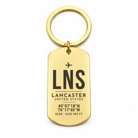 Thumbnail for Lancaster Airport LNS - Key Chain - Original Design - Gold