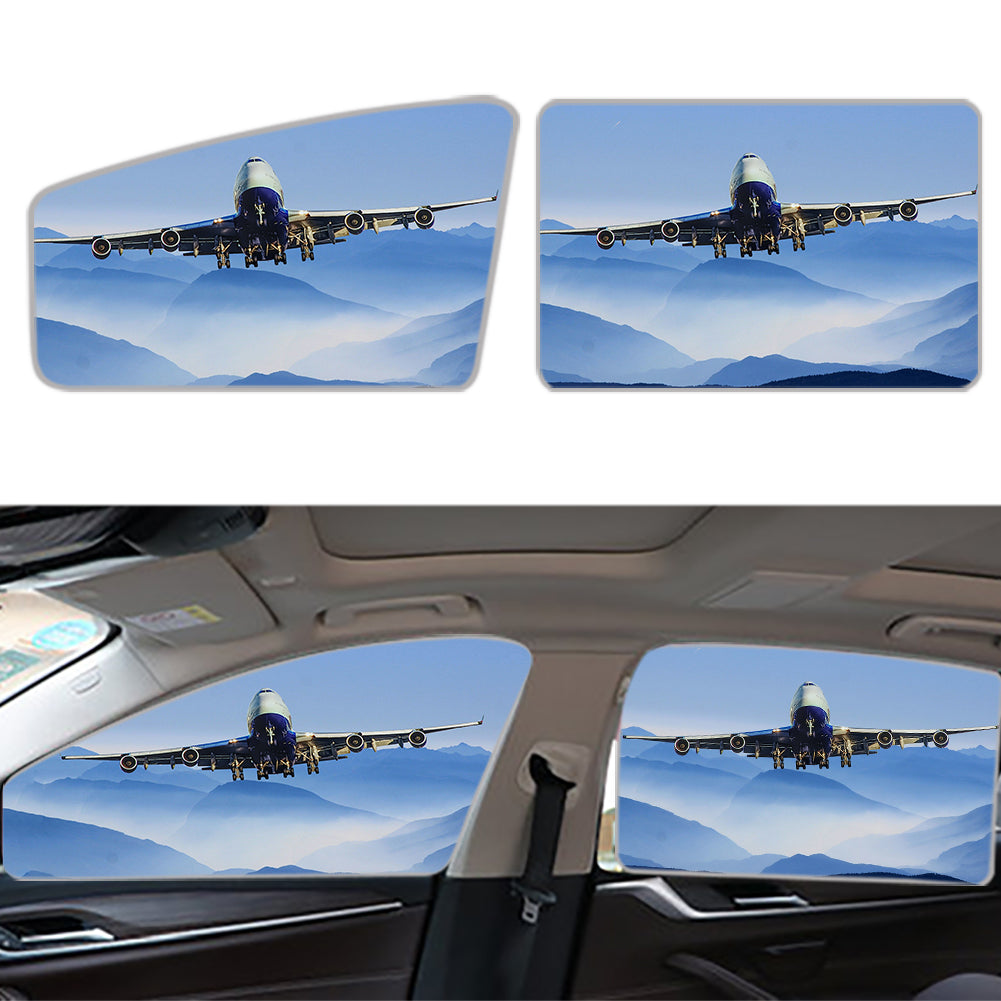 Landing Boeing 747 From Front Designed Car Sun Shade (Side window)