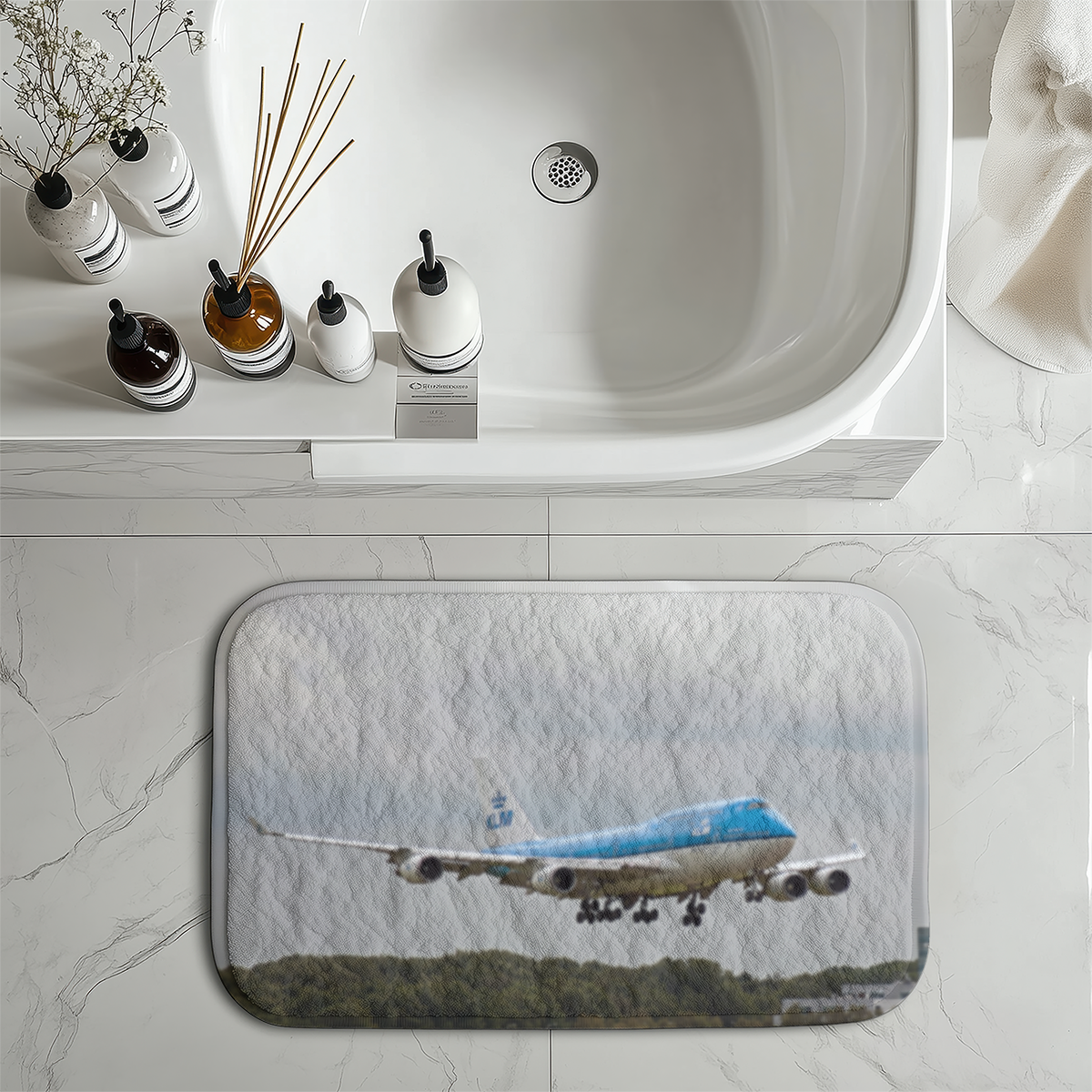 Landing KLM's Boeing 747 Designed Bath Mats