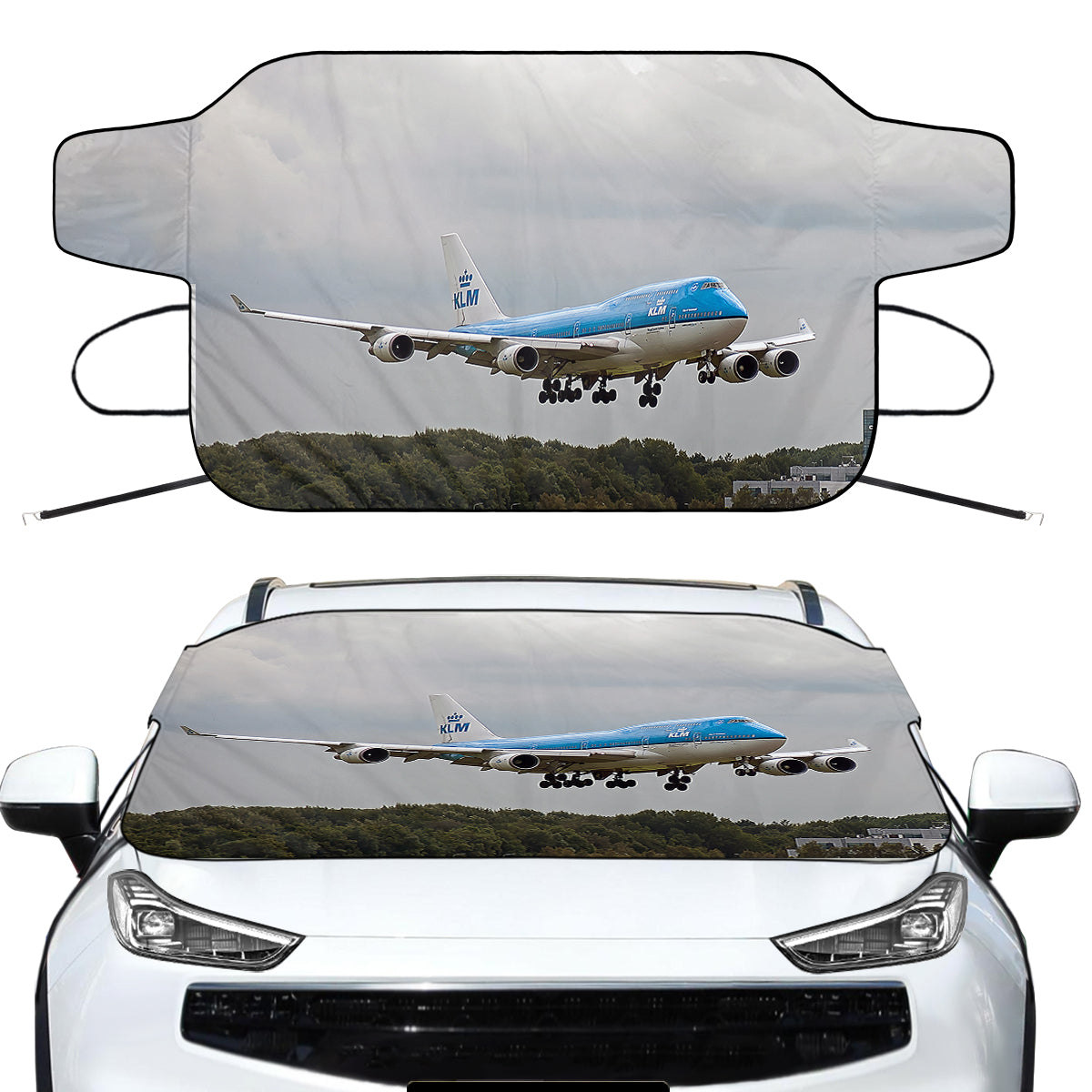 Landing KLM's Boeing 747  Designed Car Windshield Snow Covers