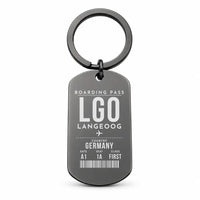 Thumbnail for Langeoog Airport LGO - Key Chain - Boarding Pass Style - Black
