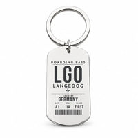 Thumbnail for Langeoog Airport LGO - Key Chain - Boarding Pass Style - Silver