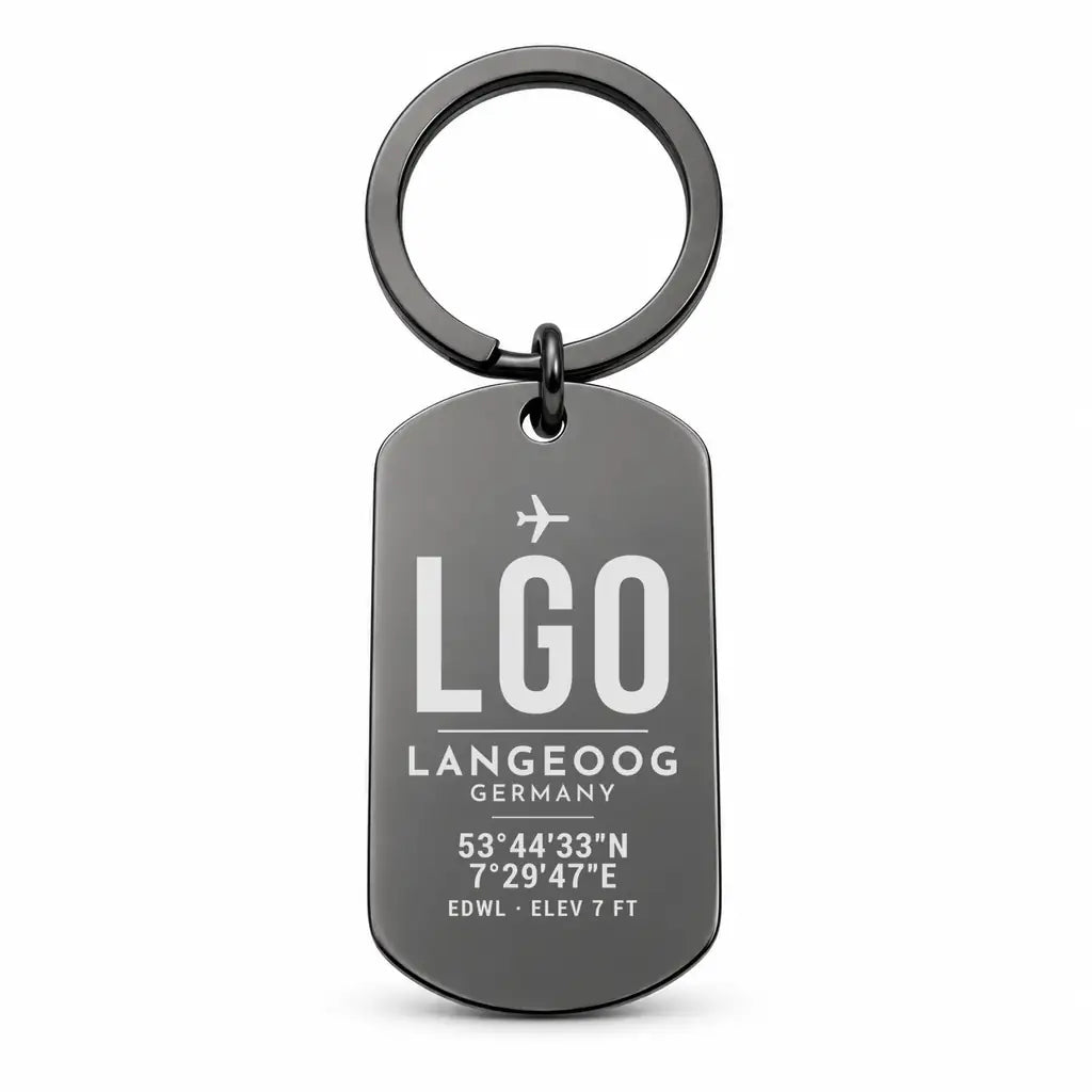 Langeoog Airport LGO - Key Chain - Original Design - Black