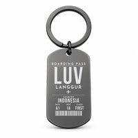 Thumbnail for Langgur Airport LUV - Key Chain - Boarding Pass Style - Black