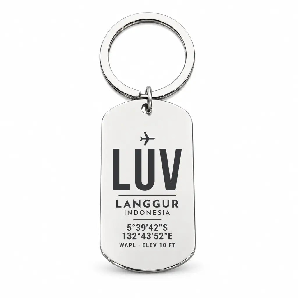Langgur Airport LUV - Key Chain - Original Design - Silver