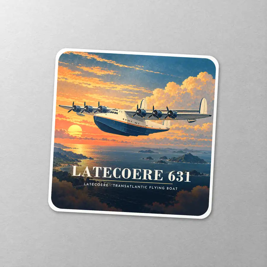 Latecoere 631 - 3D - Square Sticker - Close-up