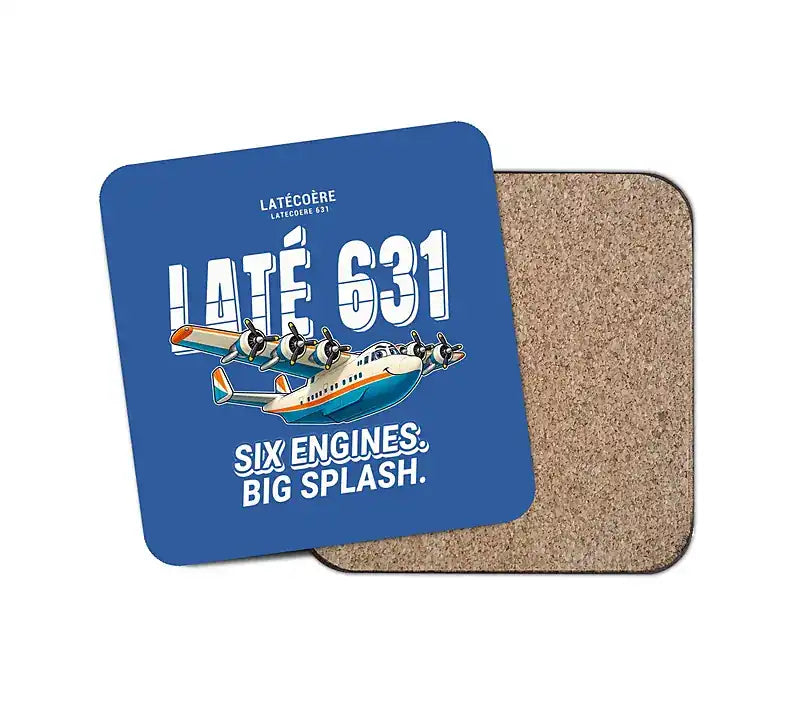 Latecoere 631 - Cartoon - Coaster - Blue