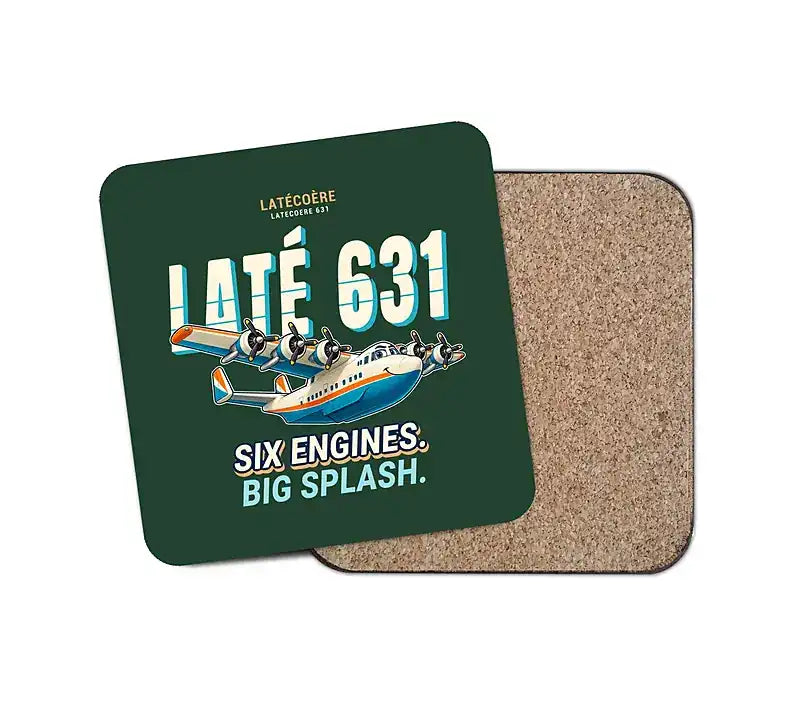 Latecoere 631 - Cartoon - Coaster - Dark Green