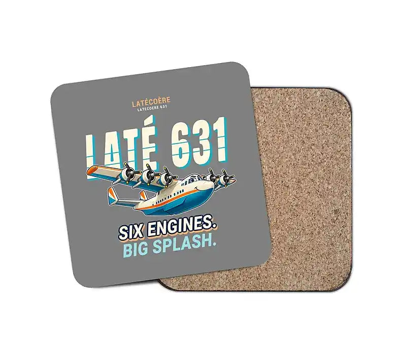 Latecoere 631 - Cartoon - Coaster - Gray