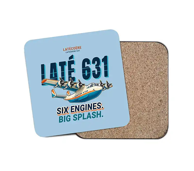 Latecoere 631 - Cartoon - Coaster - Light Blue