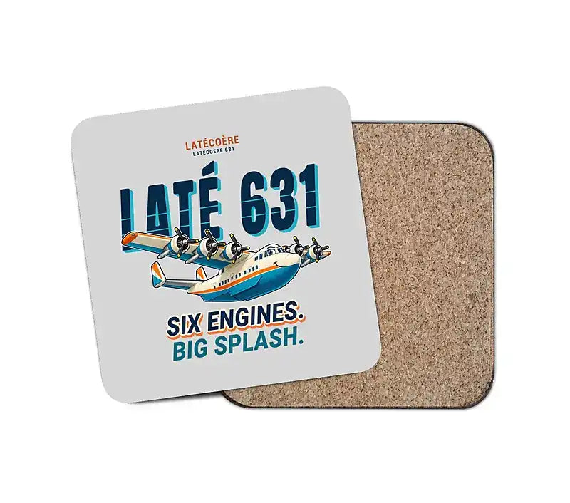 Latecoere 631 - Cartoon - Coaster - Light Gray