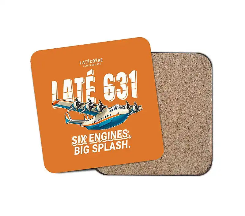 Latecoere 631 - Cartoon - Coaster - Orange
