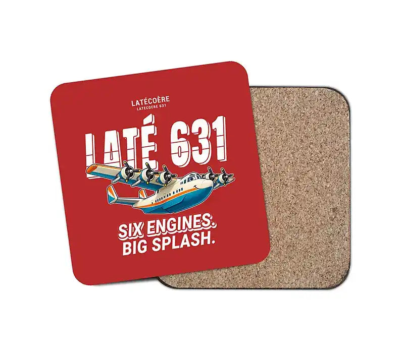 Latecoere 631 - Cartoon - Coaster - Red